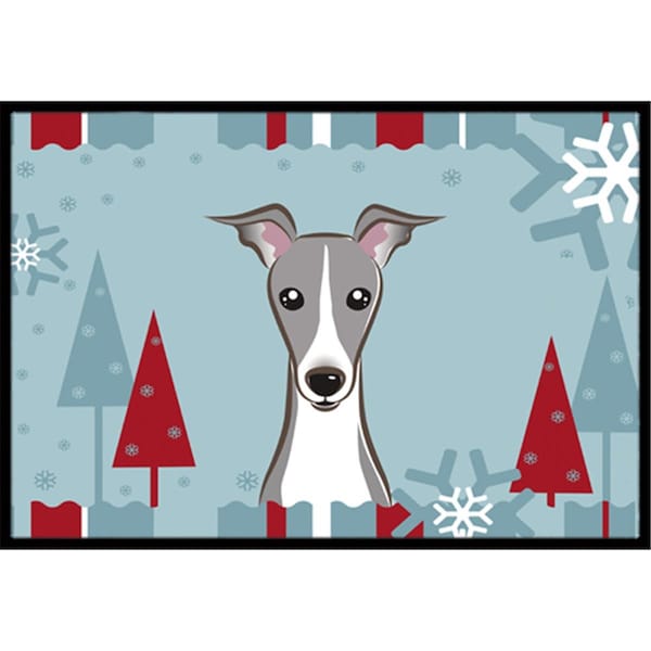 Carolines Treasures Winter Holiday Italian Greyhound Indoor and Outdoor Mat- 24 x 36 in. BB1732JMAT - main